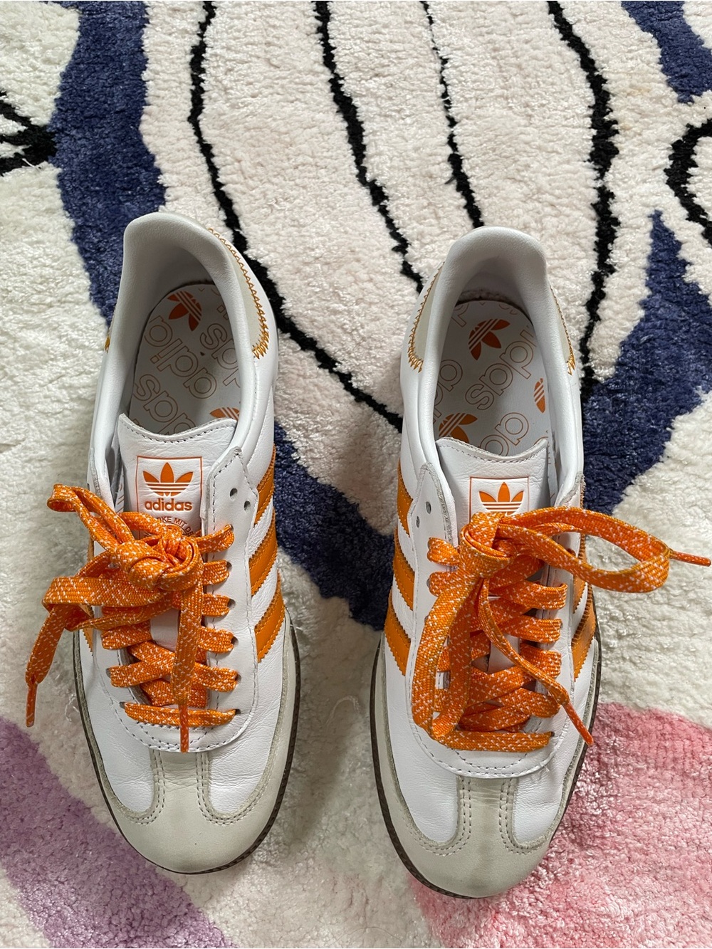 Adidas Samba OG shoes Cloud White / Eqt Orange / Off White IE6521 women's 6 - Picture 5 of 11